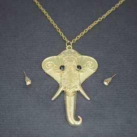 Parure "Elephant" en métal et strass