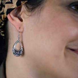 Boucles d'oreilles "Inca" en métal argenté