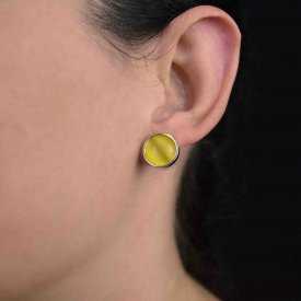 Boucles d'oreilles "Ikita - Glask" en métal et verre