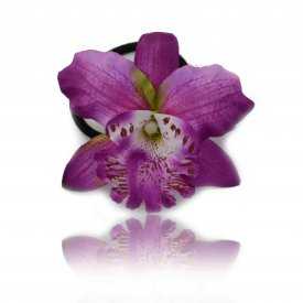 Élastique "Orchidée de Thaïlande" en tissu