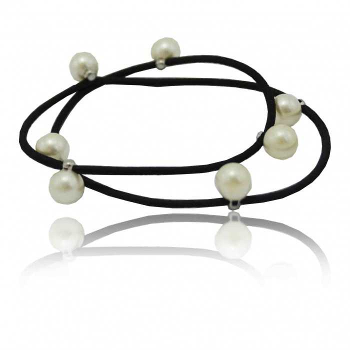 Elastique à cheveux ou bracelet "Perlé" en élastique et perles