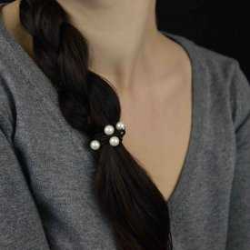 Elastique à cheveux ou bracelet "Perlé" en élastique et perles