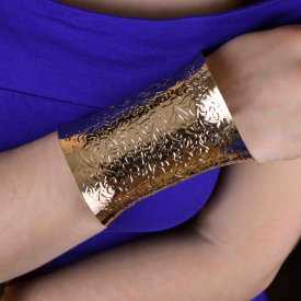 Bracelet-manchette "Cléo - Draws" en métal doré
