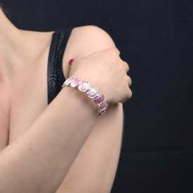 Bracelet "Ikita - Aquarelle" en métal peint