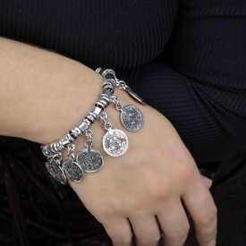 Bracelet "Tribal Style - Suhaila" en métal argenté