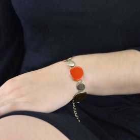 Bracelet "Ikita - Automn" en métal doré et émail