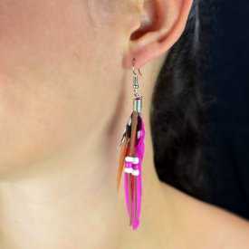 Boucles d'oreilles "Plume - Indian Fashion"