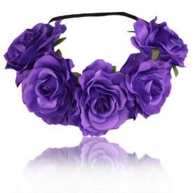 Headband / Couronne de fleur "Very Big Roses" en tissu
