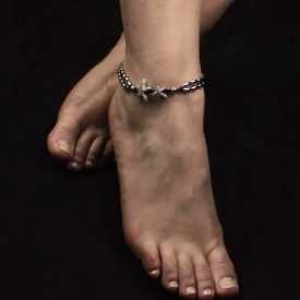 Bracelet de cheville "Seastars" en métal argenté
