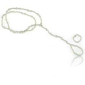 Bracelet de cheville "Iridescent" en perles de synthèse