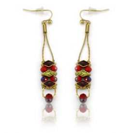 Boucles d'oreilles "Ikita - Chic" en métal et perles  de verre