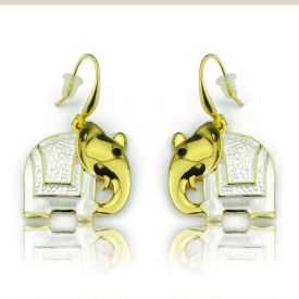 Boucles d'oreilles fantaisie "Ikita - Elephant" en métal peint