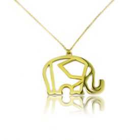Collier fantaisie "Ikita - Nordik Elephant" en métal doré