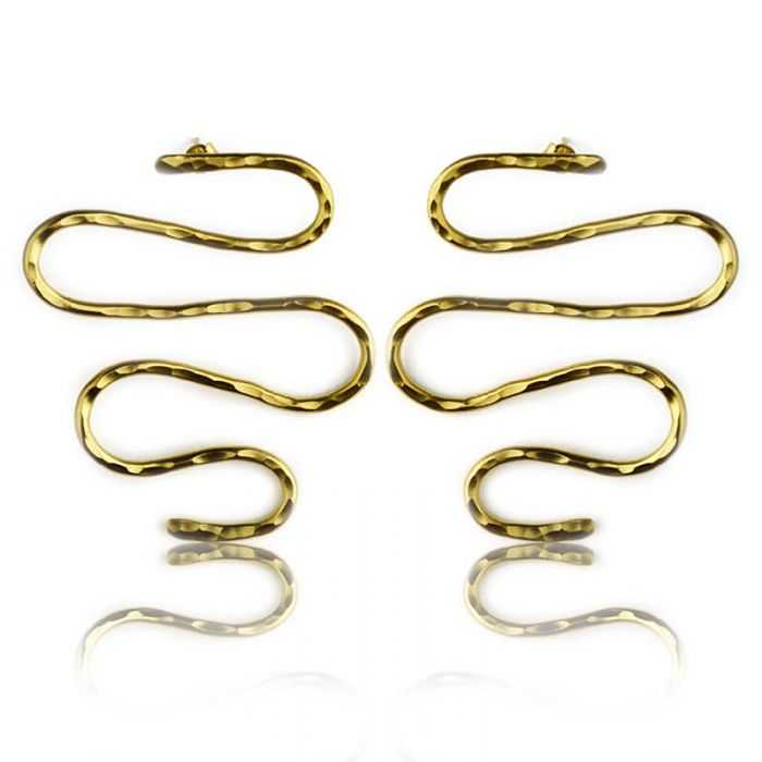 Boucles d'oreilles "Katerina Vassou - Golden Snake" en métal
