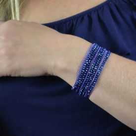 Bracelet "Ikita - Spark" en métal argenté et perles