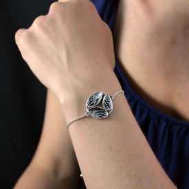 Bracelet "Ikita - Leafs" en métal argenté