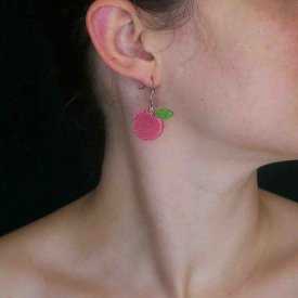 Boucles d'oreilles "Acryl - Pomme" en acrylique | Les Bijoux de Camille, bijoux fantaisie pas cher