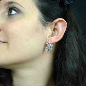 Boucles d'oreilles fantaisie "Papillon" en métal argenté et strass à reflets | Les Bijoux de Camille, bijoux fantaisie pas chers