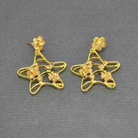 Boucles d'oreilles fantaisie "Star" en métal et strass | Les Bijoux de Camille, bijoux fantaisie pas chers