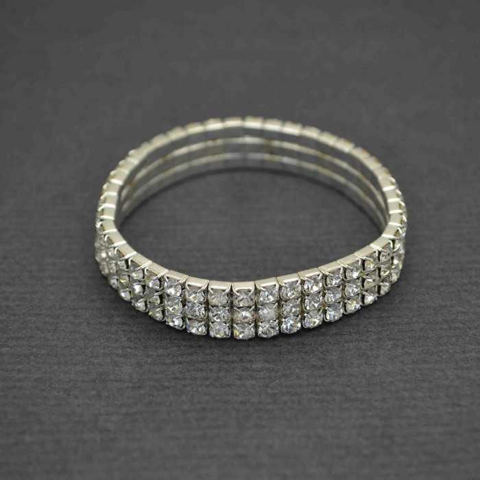Bracelet élastiqué "Voie Lactée" 3 rangs en strass | Les Bijoux de Camille, bijoux fantaisie pas cher