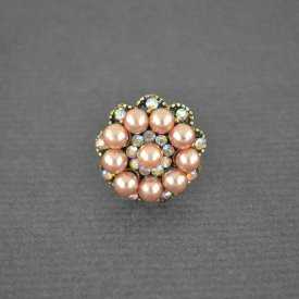 Bague "Perles et strass" en métal argenté, perles et strass | Les Bijoux de Camille, bijoux fantaisie pas cher