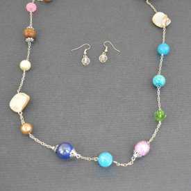 Parure sautoir "Spring" en perles et nacre | Les Bijoux de Camille, bijoux fantaisie pas cher