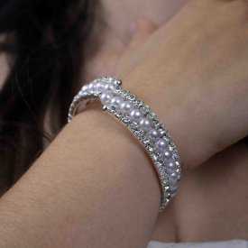 Bracelet "Glam" en perles de synthèse et strass | Les Bijoux de Camille, bijoux fantaisie pas cher
