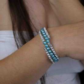 Bracelet "Glam" en perles de synthèse et strass | Les Bijoux de Camille, bijoux fantaisie pas cher