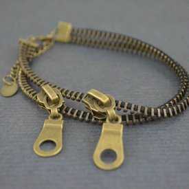 Bracelet de cheville "Zip" en métal doré vieilli | Les Bijoux de Camille, bijoux fantaisie pas cher