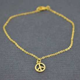 Bracelet de cheville "Peace" en métal | Les Bijoux de Camille, bijoux fantaisie pas cher