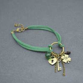 Bracelet de cheville "Luck" en breloques dorées, sur cordons | Les Bijoux de Camille, bijoux fantaisie pas cher