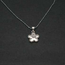 Collier "Petite Fleur" en métal argenté et strass | Les Bijoux de Camille, bijoux fantaisie pas cher