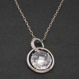 Collier "Médaillon Diamant" en plaqué or blanc et zirconium | Les Bijoux de Camille, bijoux fantaisie pas cher